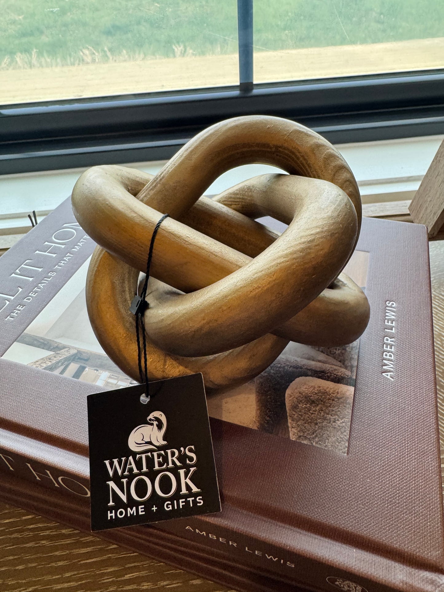 6" inch Gold Linked Wood Knot Decor