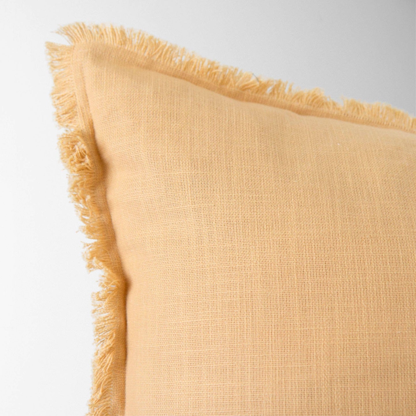 Emma Frayed Edge Pillow - 100% Cotton Decorative Cushion - Cover Only