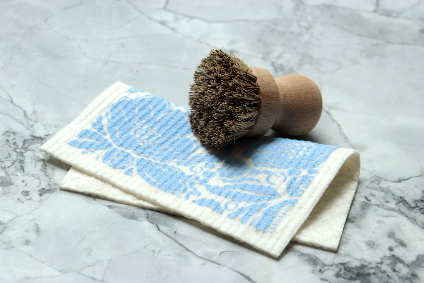 Swedish Dishcloth - Botanical Design - Flora - Blue