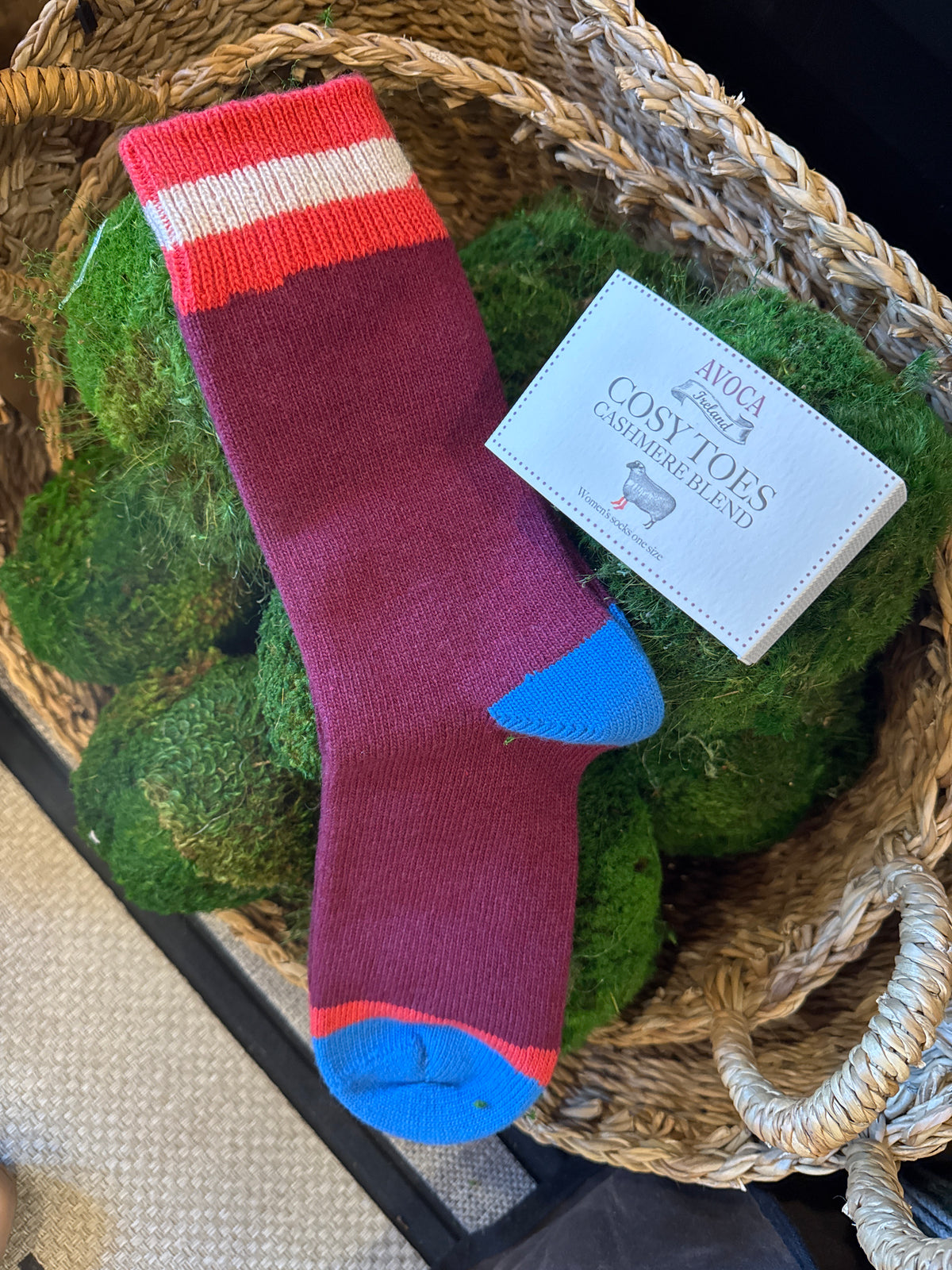 Burgundy Cashmere Blend Women's Socks