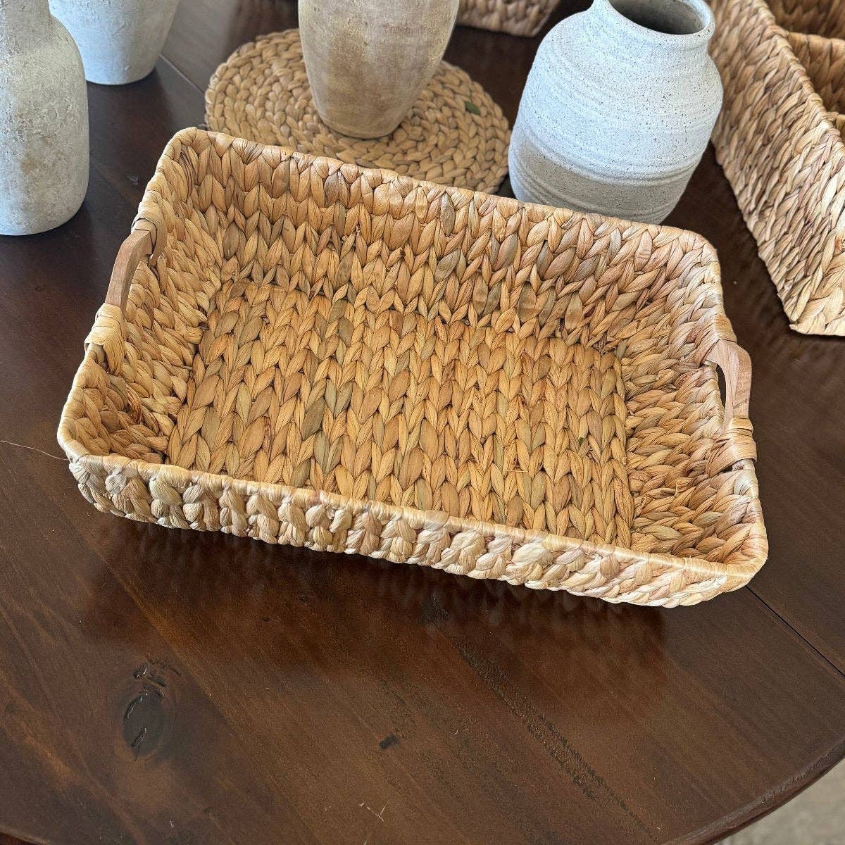 WG-1005 - Curved Bottom Rectangular Hyacinth Basket