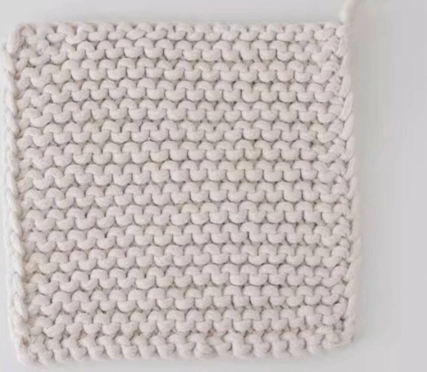 Cotton Crocheted Pot Holder: Khaki Large