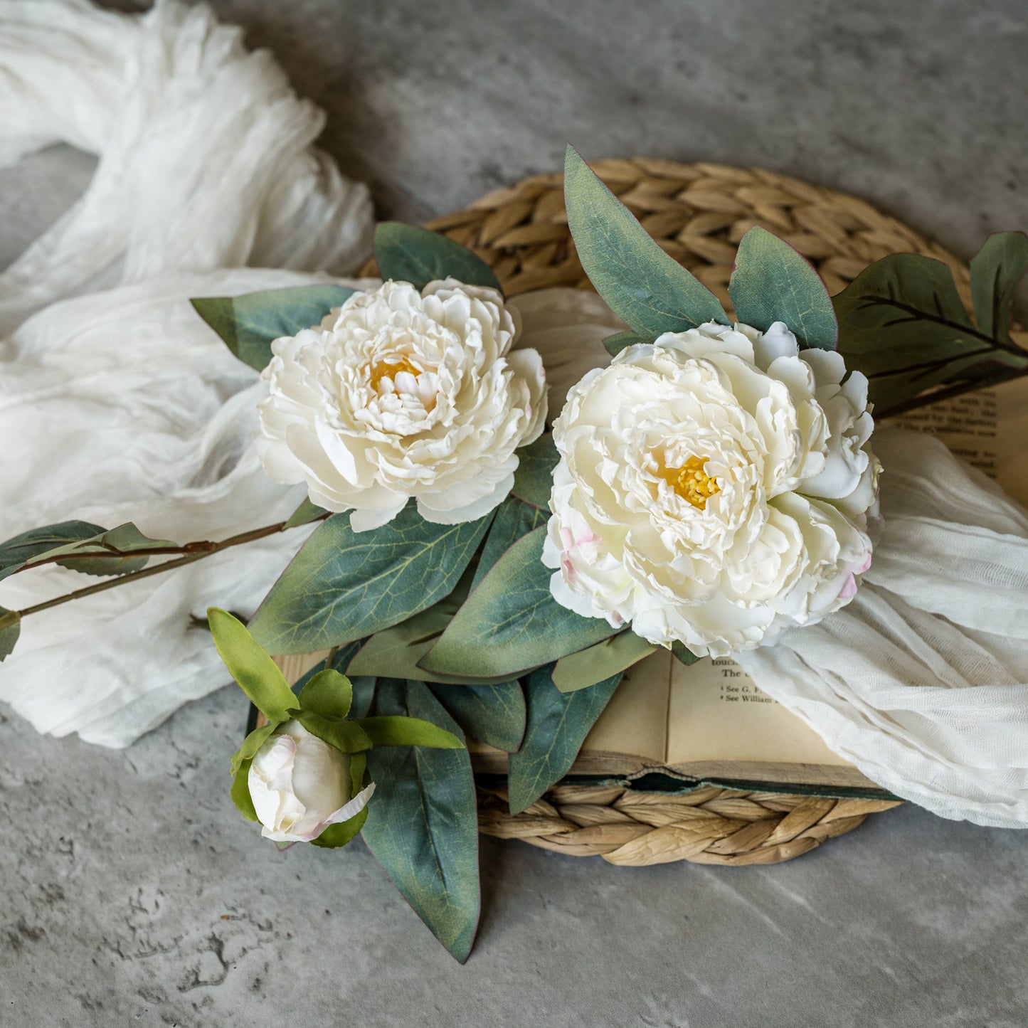 34.5" CREAM PEONY SPRAY
