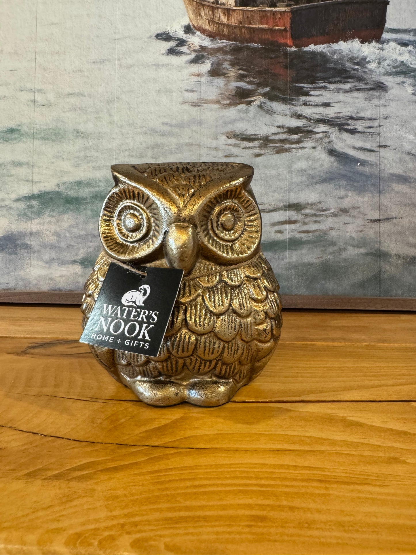 Brass Owl Statue - 5.5" H