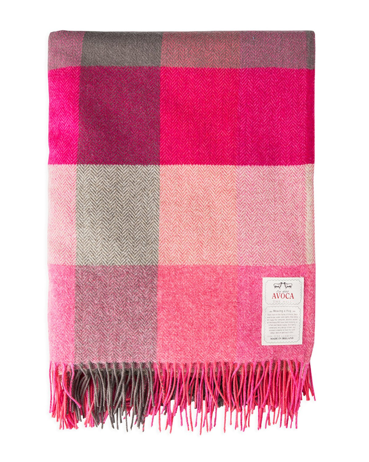 Pink Fields Lambswool Throw