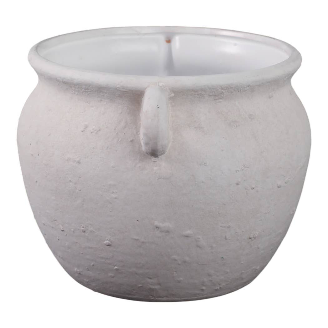Decorative Jug Planter - White Stoneware Garden, 10 in.