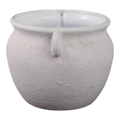 Decorative Jug Planter - White Stoneware Garden, 10 in.