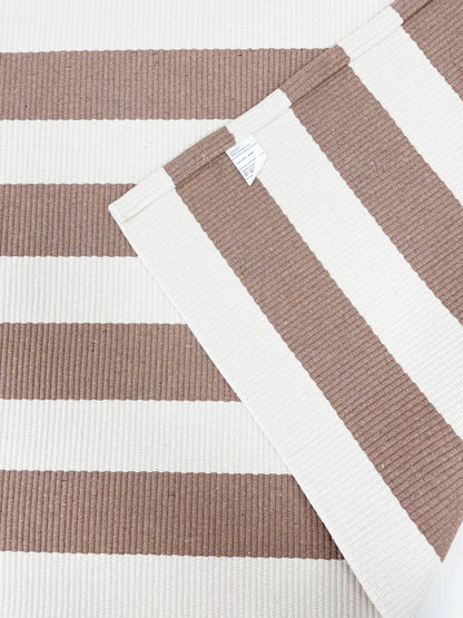 Woven Bold Striped Cotton Blend Small Area Rug