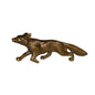 Solid Antiqued Brass Running Fox Tabletop Desk Decor