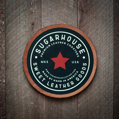 American Flag Leather Coaster