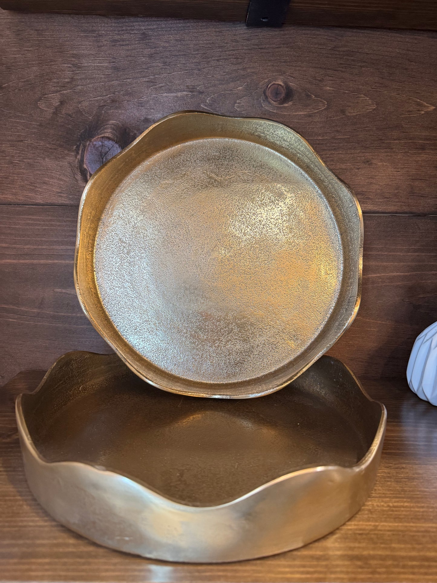 Antique Gold Ruffle Dish - 11.5"