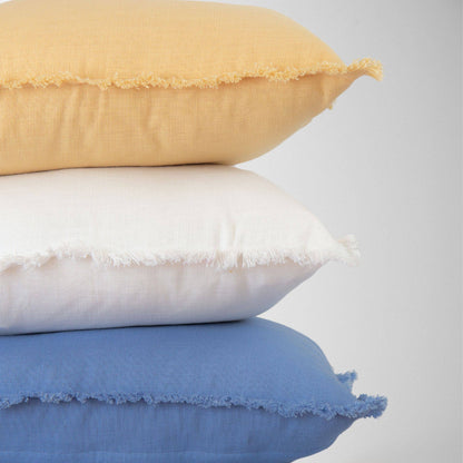 Emma Frayed Edge Pillow - 100% Cotton Decorative Cushion