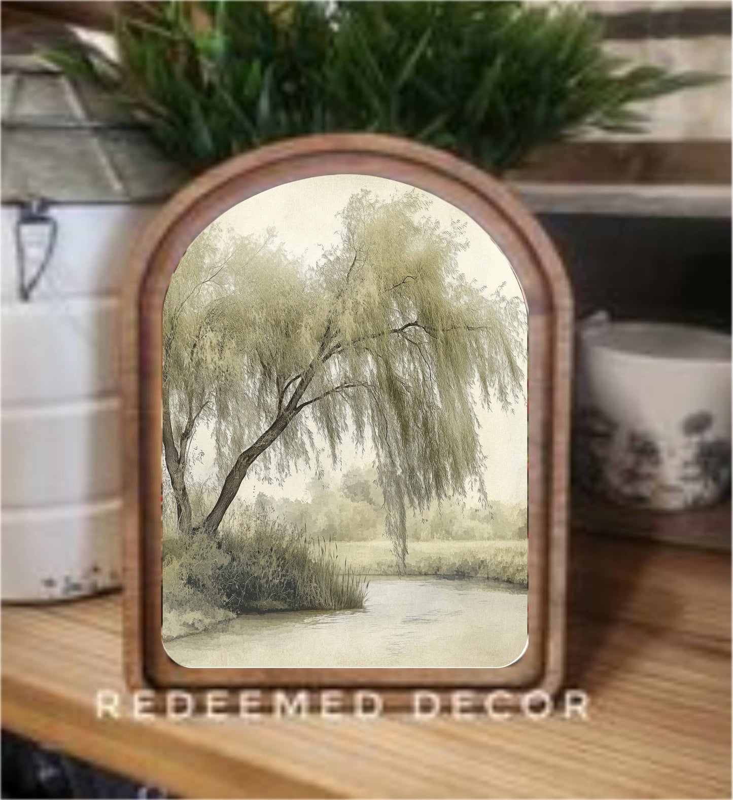 Arch Top Willow Tree Framed Art