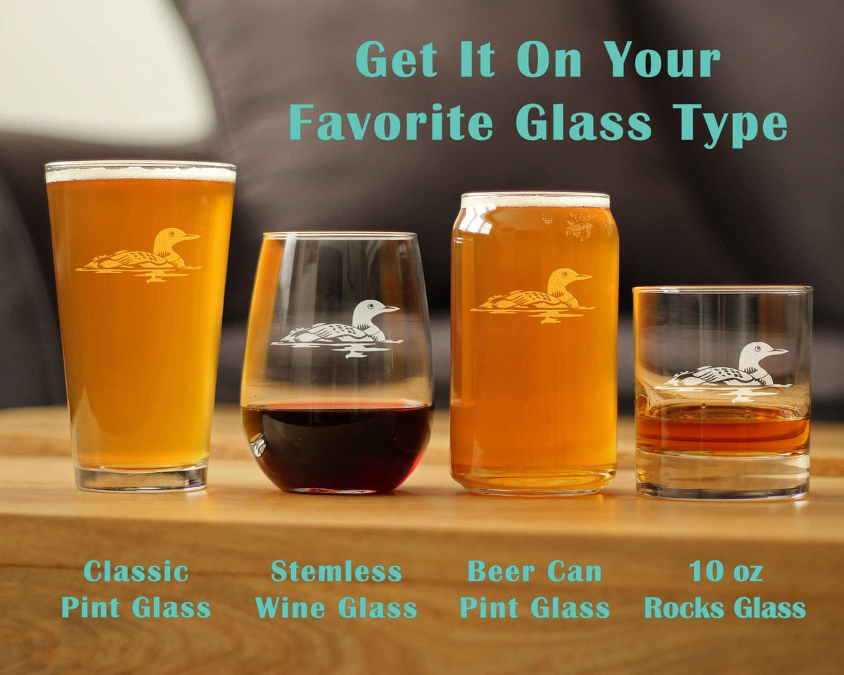 Loon Whiskey Rocks Glass - Loon Bird Gifts and Decor