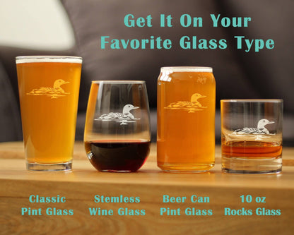 Loon Whiskey Rocks Glass - Loon Bird Gifts and Decor
