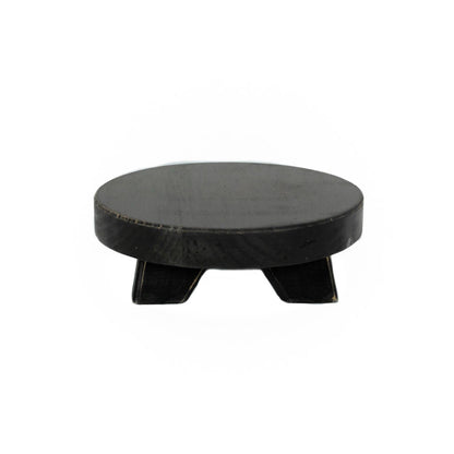 11024 - 6x6x2 wood riser (ROUND MINI) home decor, black