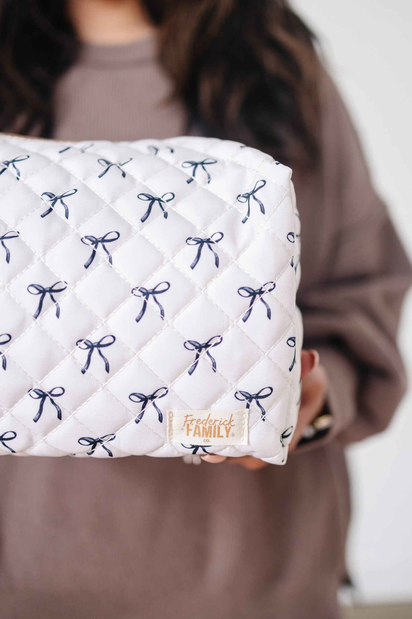 Quilted Makeup Bag for Women | Self Standing Toiletry Organizer Pouch | Large Collapsible Travel Bag | Cute Gift for Her