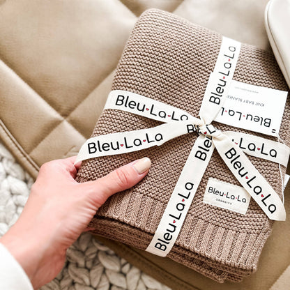 Heritage Knit 100% Organic Cotton Swaddle Baby Blanket: Oatmeal