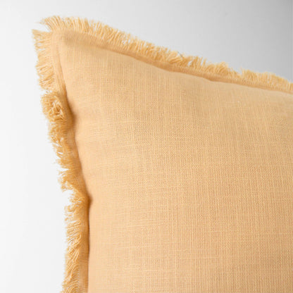 Emma Frayed Edge Pillow - 100% Cotton Decorative Cushion