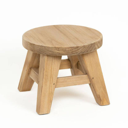11005 - 7x7x6 wood riser (ROUND) natural ORGANIZE decor