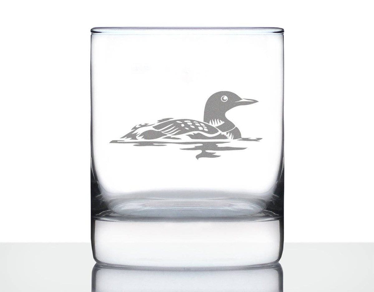 Loon Whiskey Rocks Glass - Loon Bird Gifts and Decor