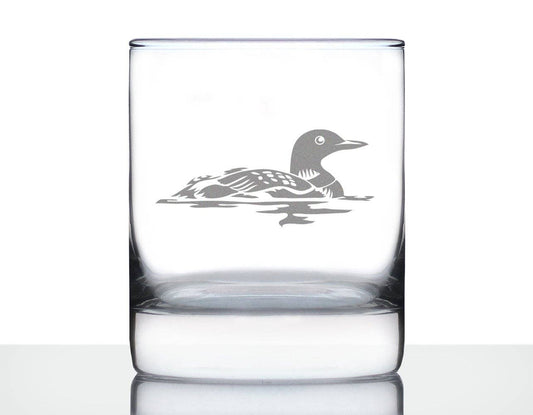 Loon Whiskey Rocks Glass - Loon Bird Gifts and Decor