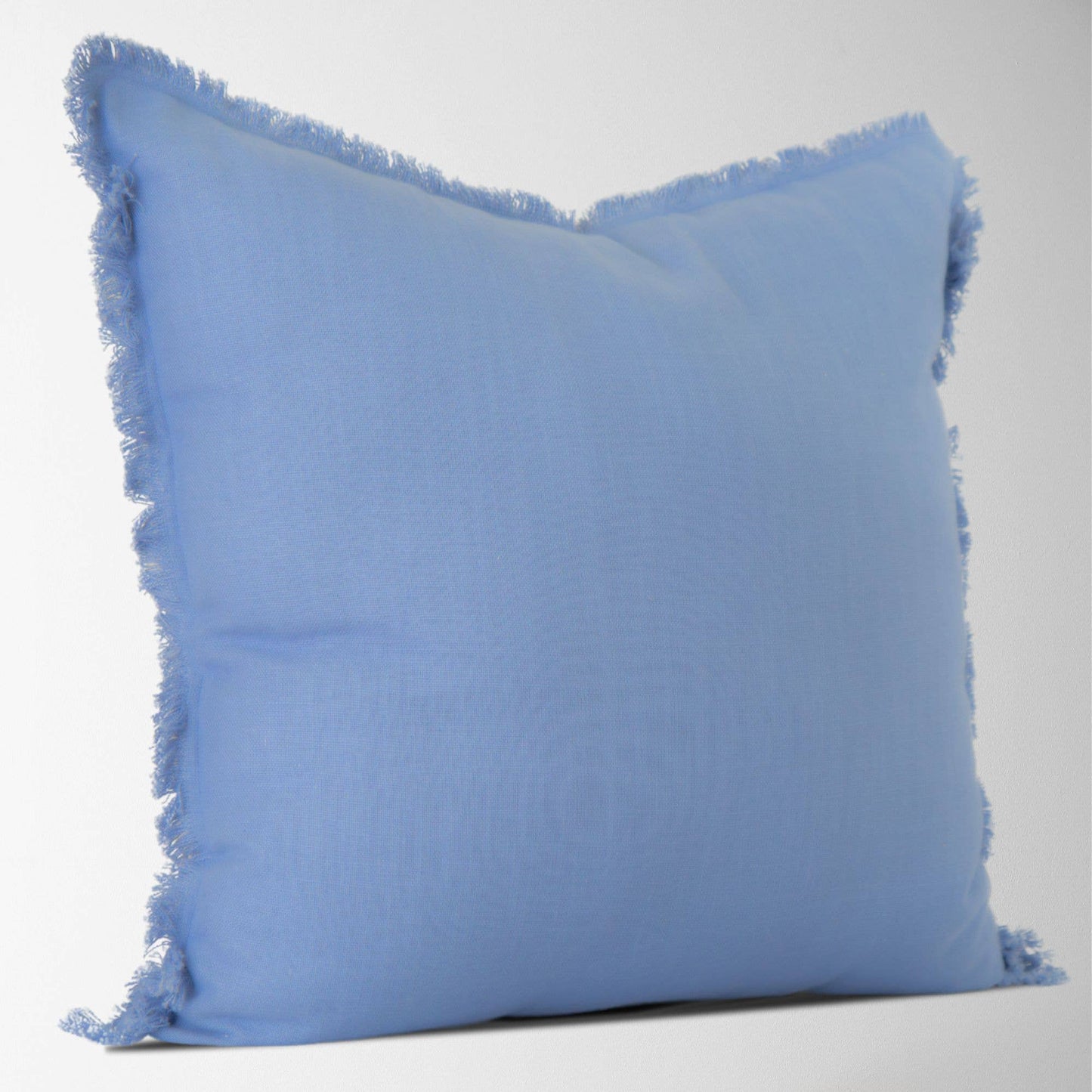 Emma Frayed Edge Pillow - 100% Cotton Decorative Cushion