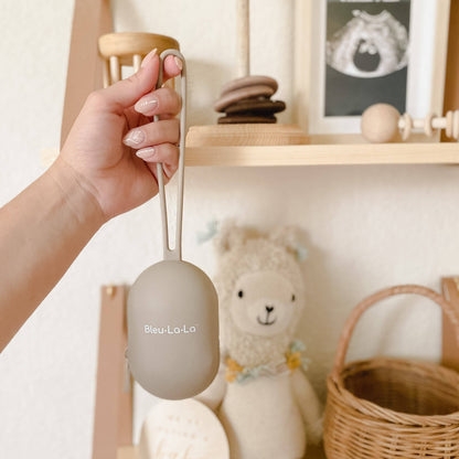 Soft Silicone Pacifier Case: Taupe
