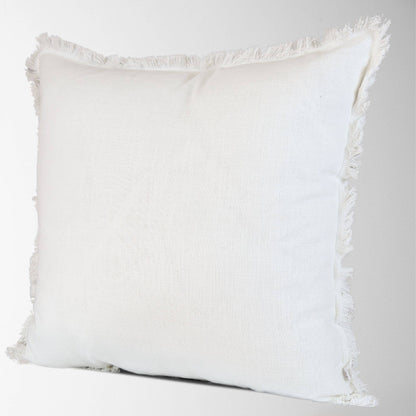Emma Frayed Edge Pillow - 100% Cotton Decorative Cushion
