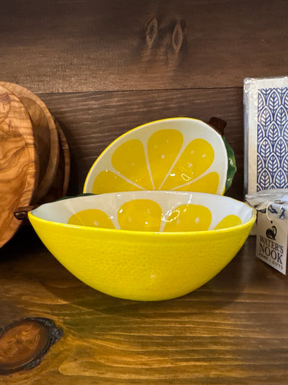 8.2" CERAMIC LEMON PATTERN BOWL