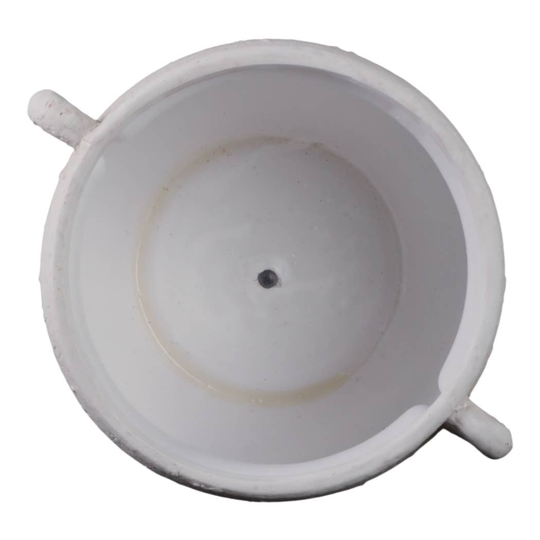 Decorative Jug Planter - White Stoneware Garden, 10 in.