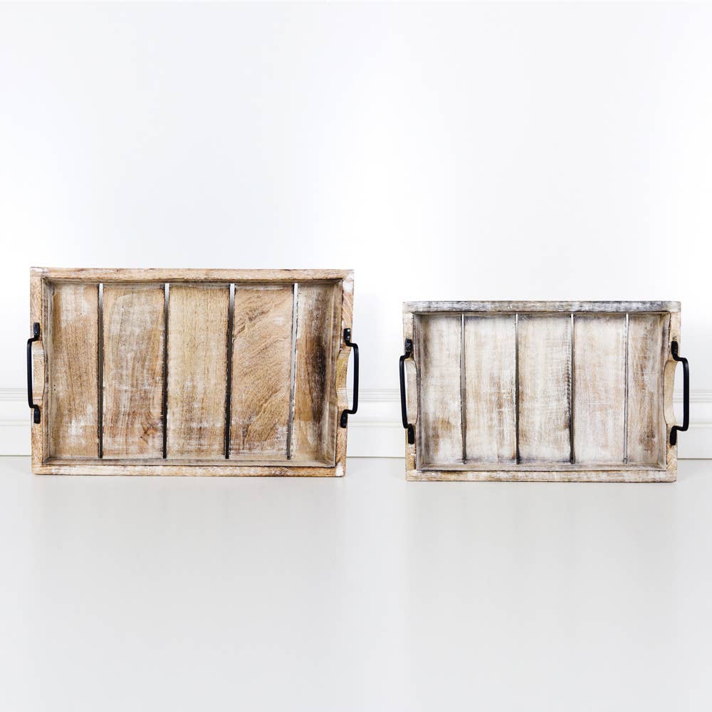 11069 - 18x12, 15x10 Mango wood nested trays, set/2 Thanks