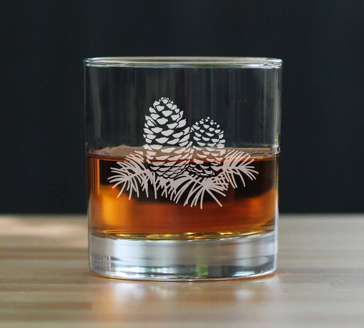 Pinecones Whiskey Rocks Glass - Pine Cone Gifts and Decor