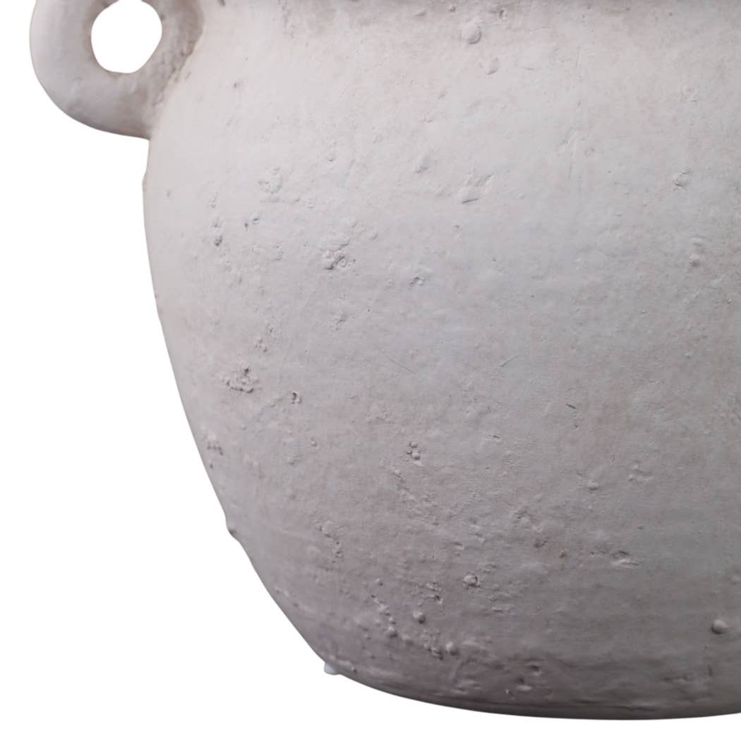 Decorative Jug Planter - White Stoneware Garden, 10 in.