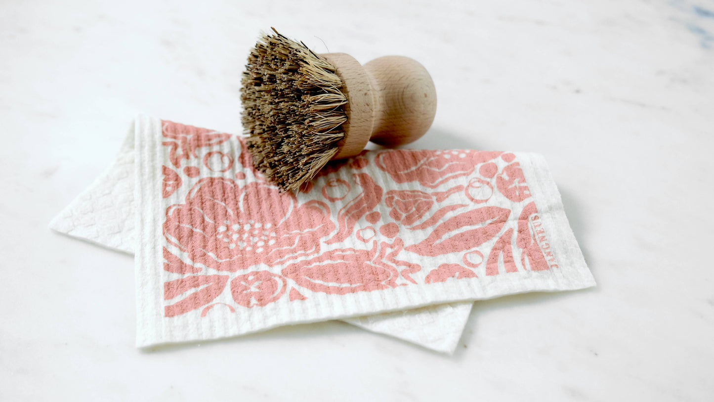 Swedish Dishcloth - Botanical Design - Flora - Blush Pink
