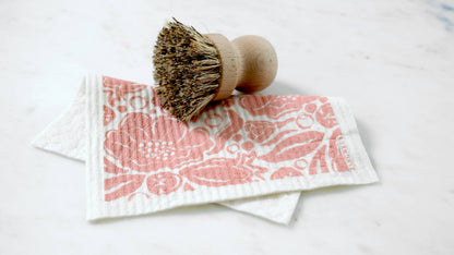 Swedish Dishcloth - Botanical Design - Flora - Blush Pink