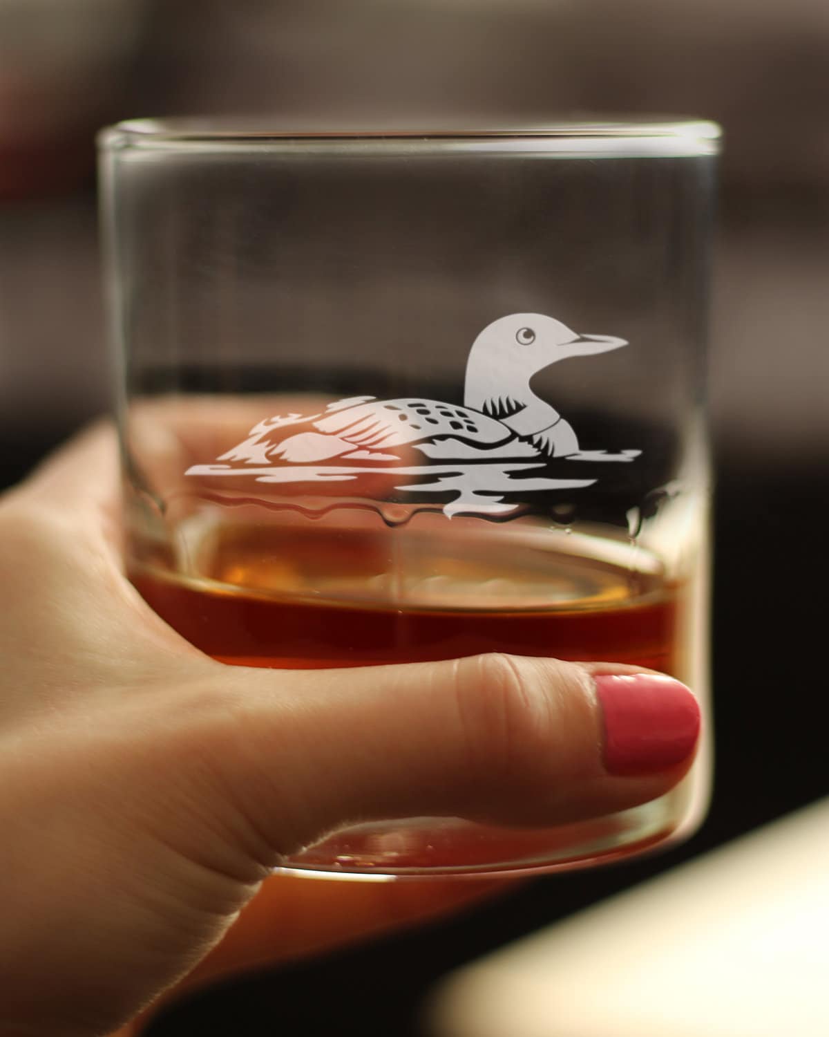 Loon Whiskey Rocks Glass - Loon Bird Gifts and Decor