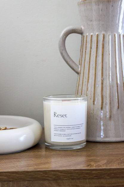 Reset | 8.5 oz Luxury Candle | Home Decor | Wood Wick 
