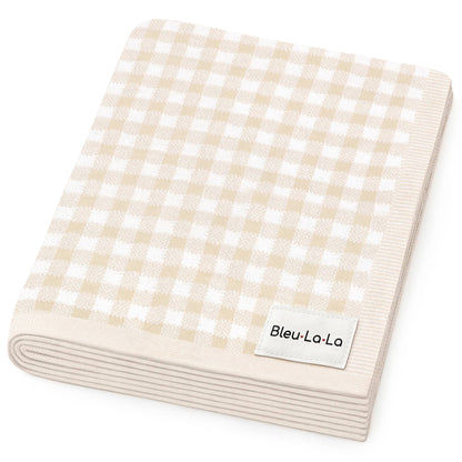 100% Luxury Cotton Swaddle Receiving Baby Blanket - Plaid