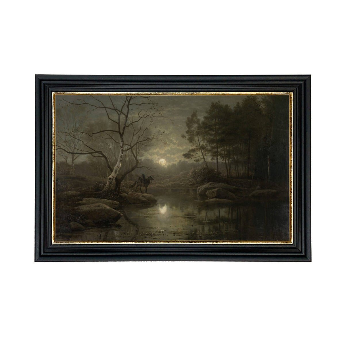 Headless Horseman Forest Scene Framed Halloween Wall Print