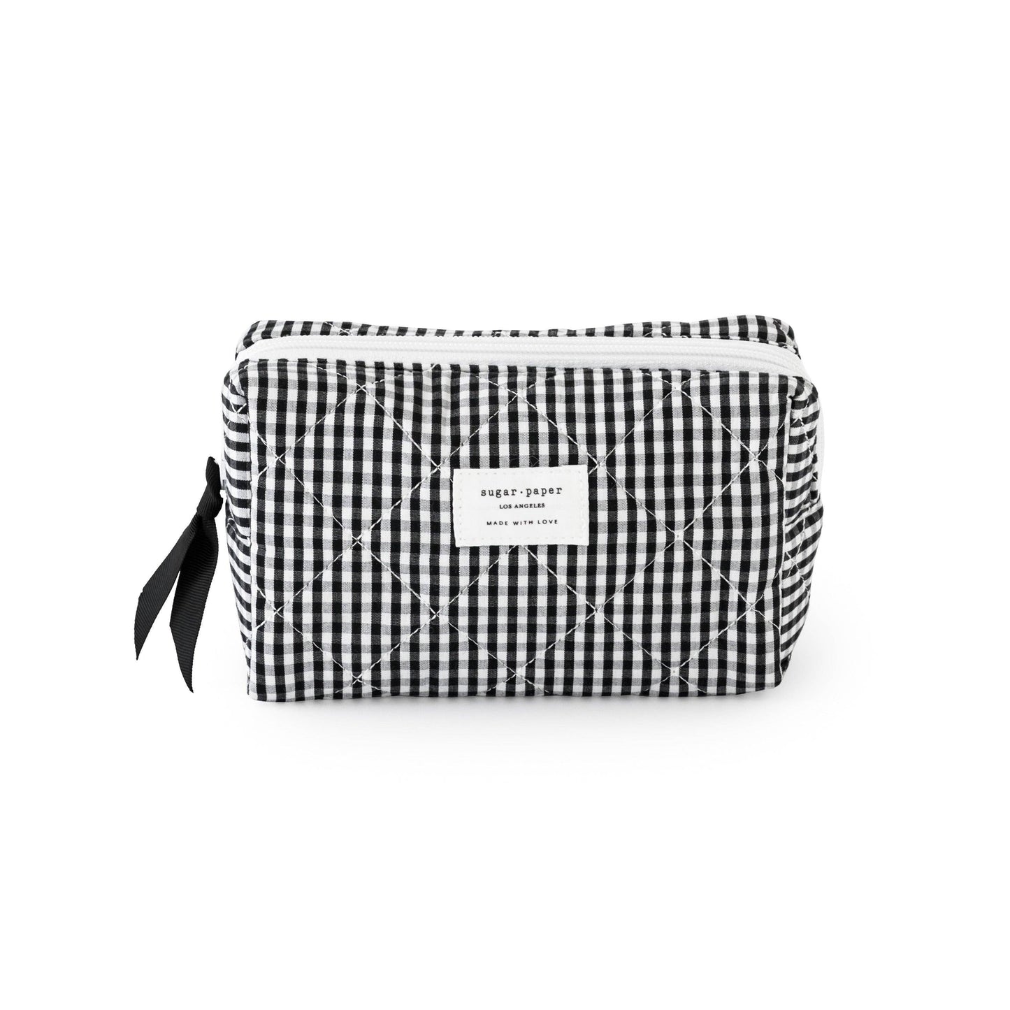 Small Black Gingham Small Cosmetic Pouch
