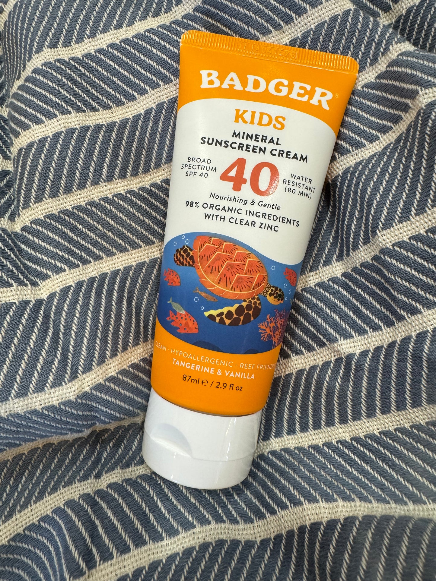 Badger Kids Mineral Sunscreen Cream Spf 40, with Zinc Oxide