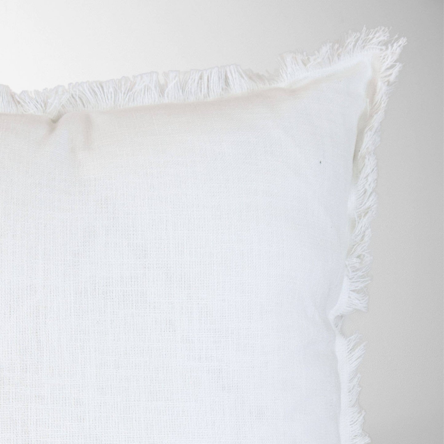 Emma Frayed Edge Pillow - 100% Cotton Decorative Cushion