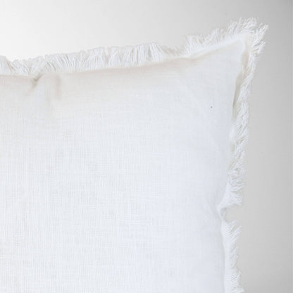 Emma Frayed Edge Pillow - 100% Cotton Decorative Cushion