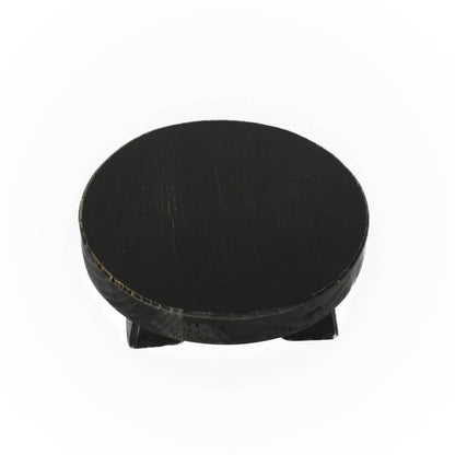 11024 - 6x6x2 wood riser (ROUND MINI) home decor, black