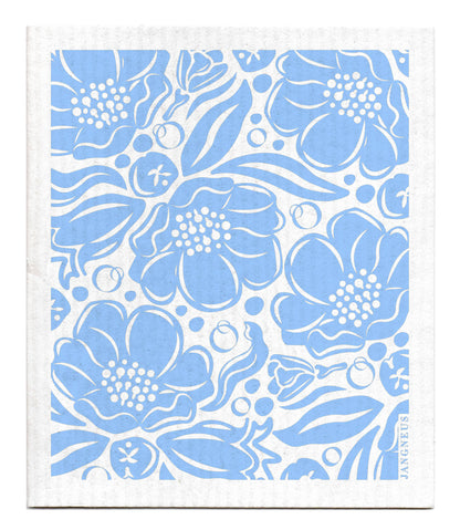 Swedish Dishcloth - Botanical Design - Flora - Blue