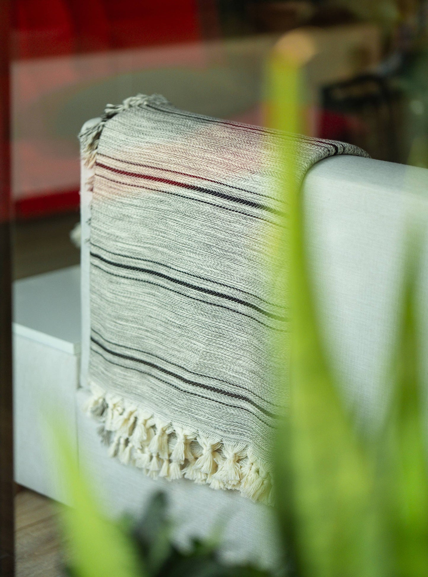 Mustard Striped Cream Throw blanket & Bedspread