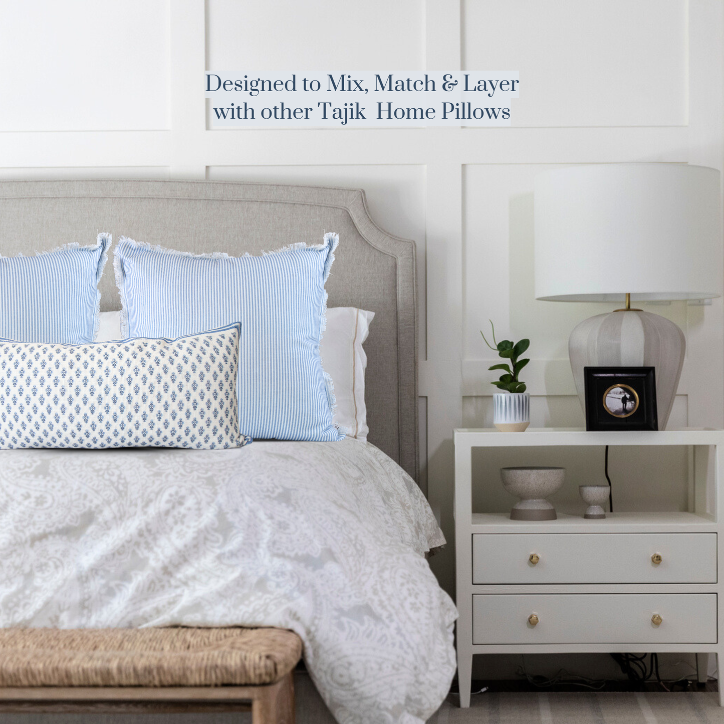 Magnolia Ticking Stripe Pillow Cover 22x22