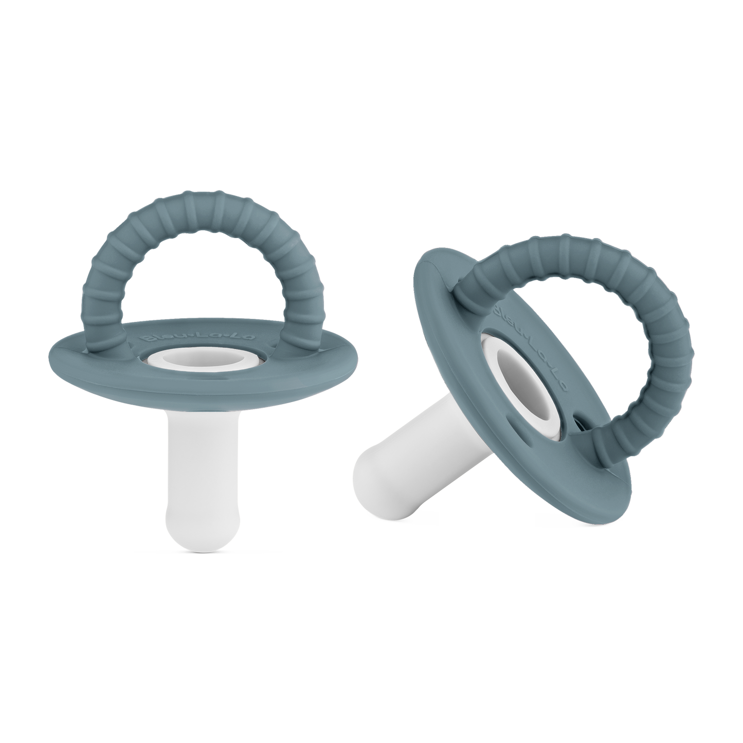 Stage Two Halo Pacifier: Ash Blue+Clear