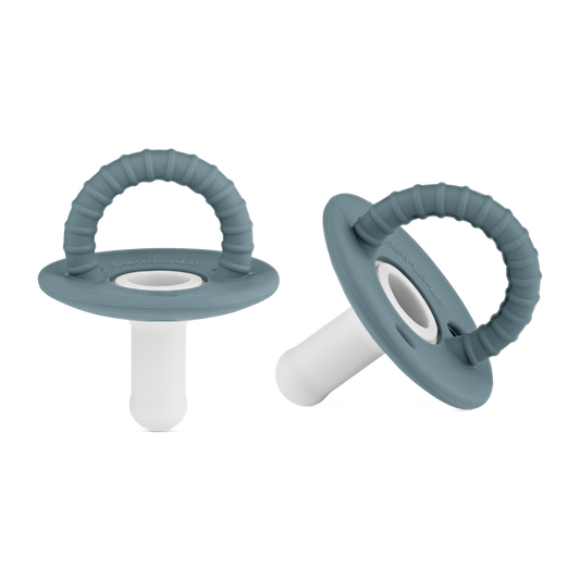 Stage Two Halo Pacifier: Ash Blue+Clear